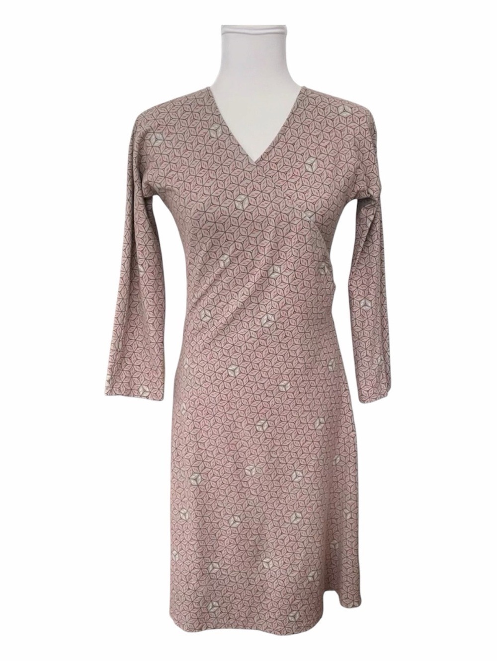 Patagonia Women's Small Bay Laurel Wrap Dress Celestials Nickel Organic Cotton